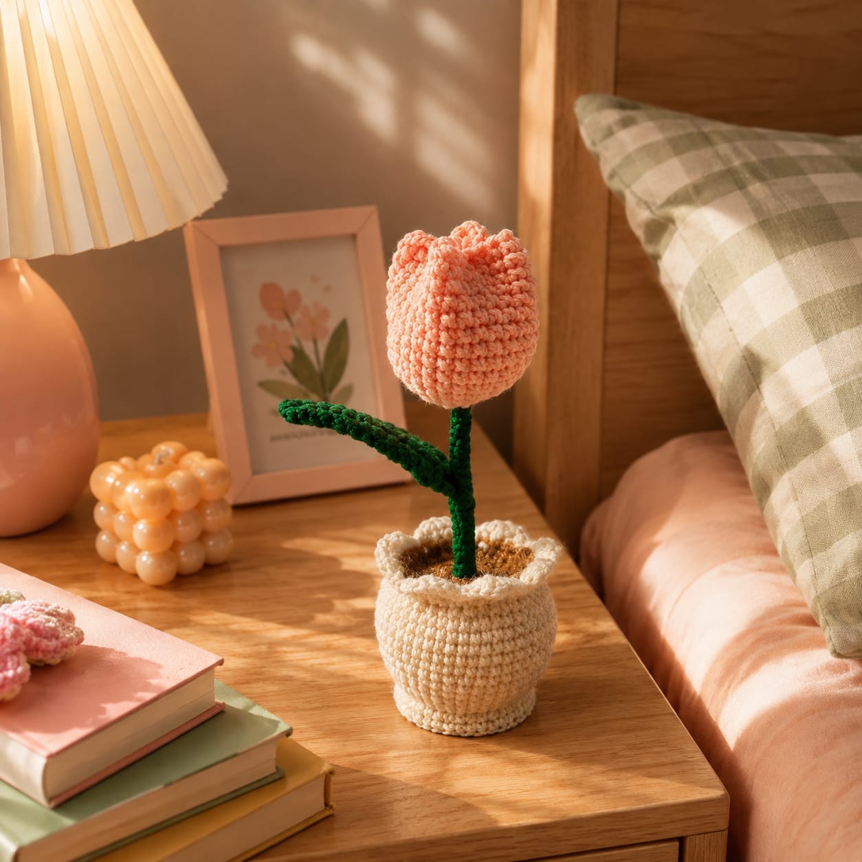 Handmade Crochet Tulip Flower Pot