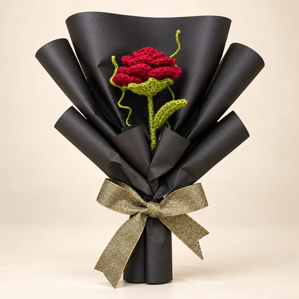 Handmade Crochet Rose Bouquet.